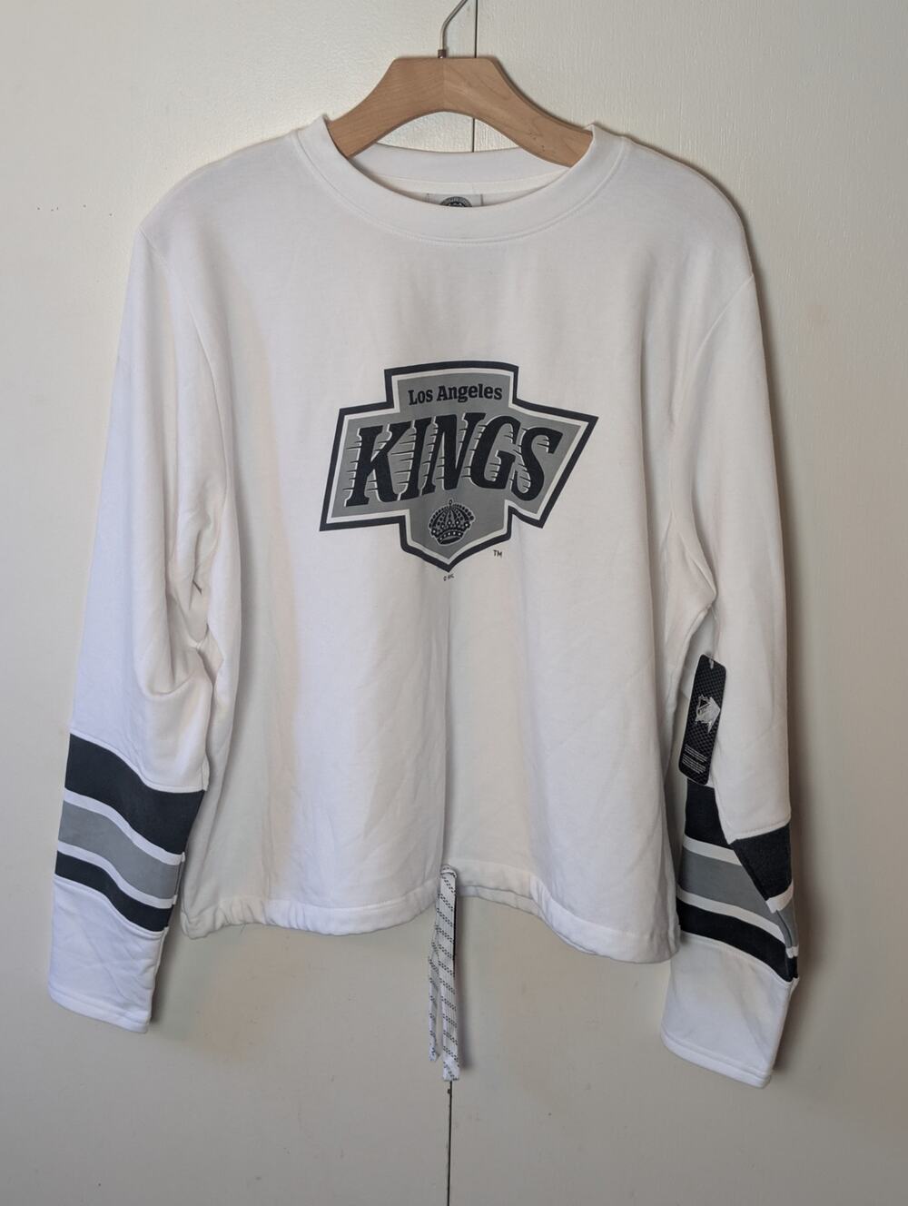 NHL LA Kings White & Black Sweatshirt With Drawstring Large